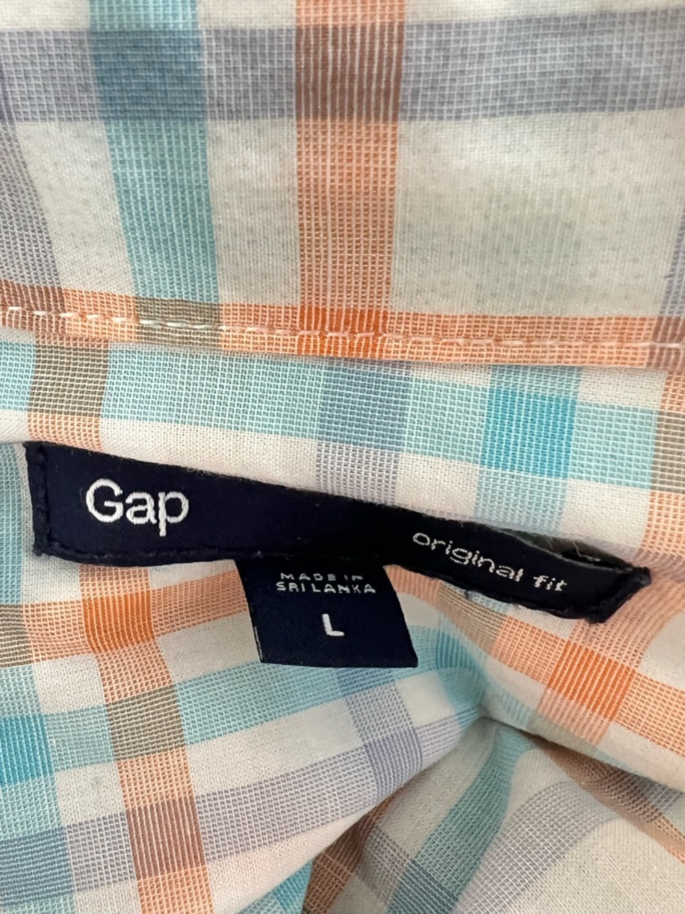 GAP Men's Plaid Short Sleeve Shirt Excellent Condition No Flaws Size Large - Picture 5 of 6